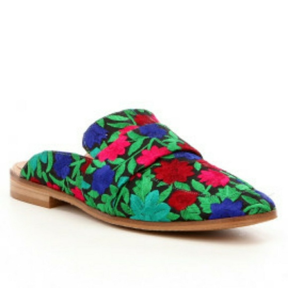 Free People bright Floral Brocade At Ease slide on mule 6 - Picture 6 of 8